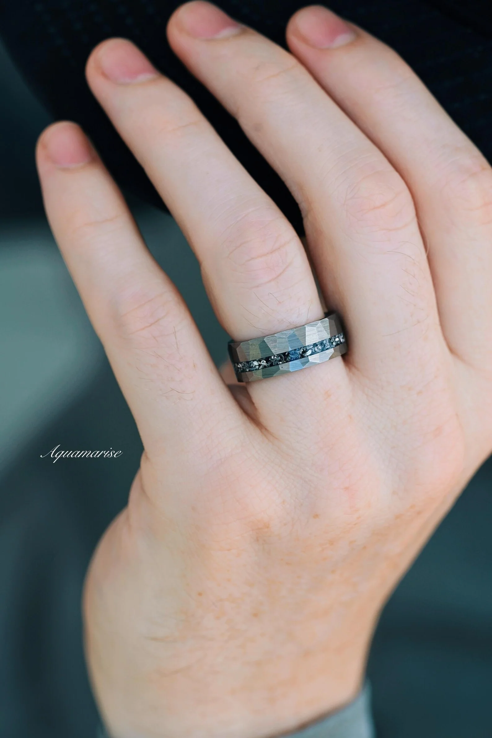 Skye Kite®  Galaxy Salt & Pepper (Herkimer Diamond) and Meteorite Couples Ring Set - Image 12