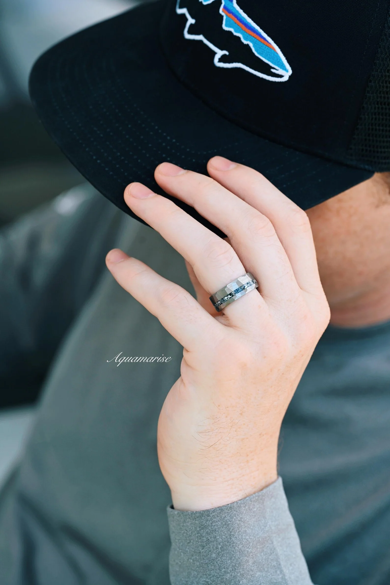 Skye Kite®  Galaxy Salt & Pepper (Herkimer Diamond) and Meteorite Couples Ring Set - Image 10