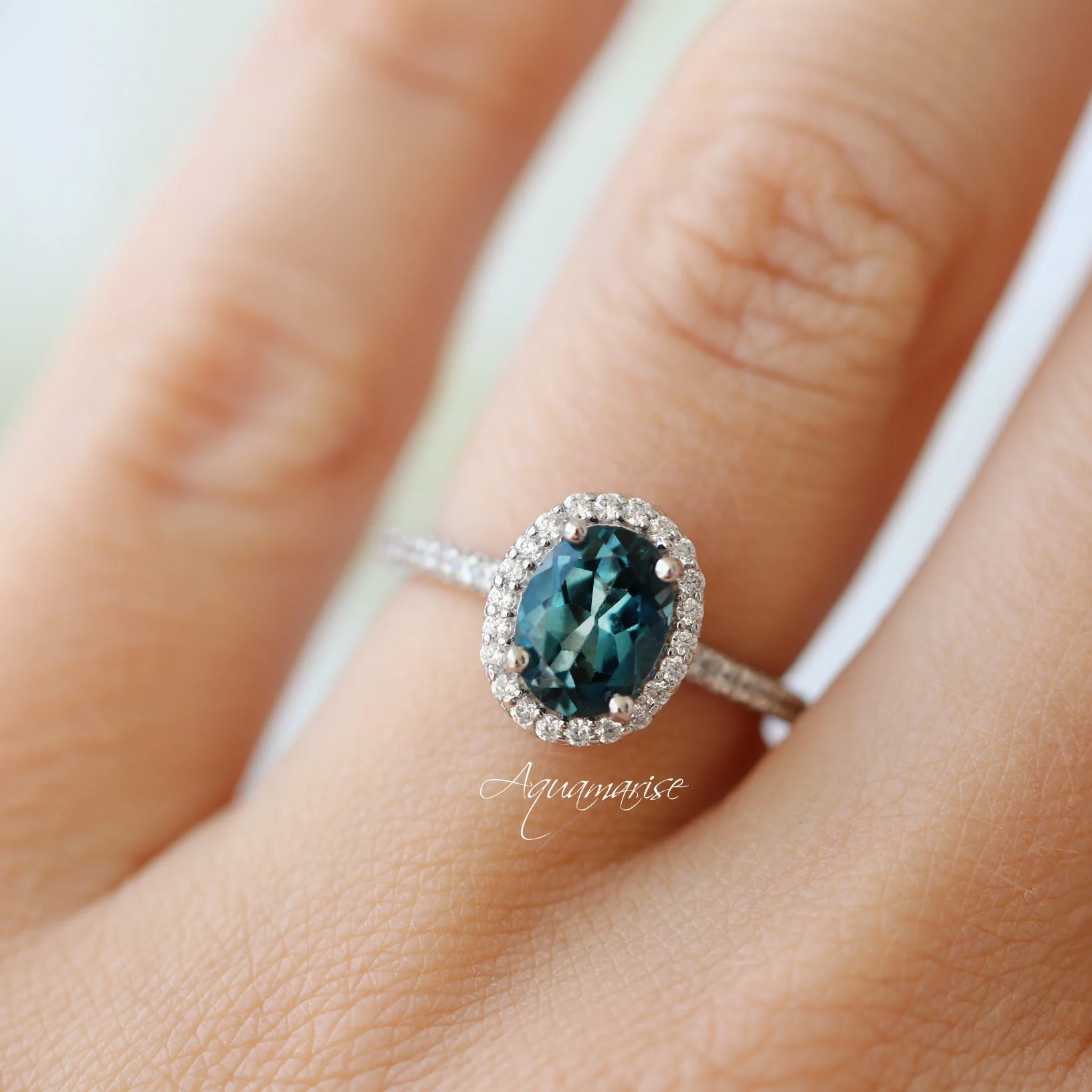 Iris Natural London Blue Topaz Ring in Sterling Silver - Image 4