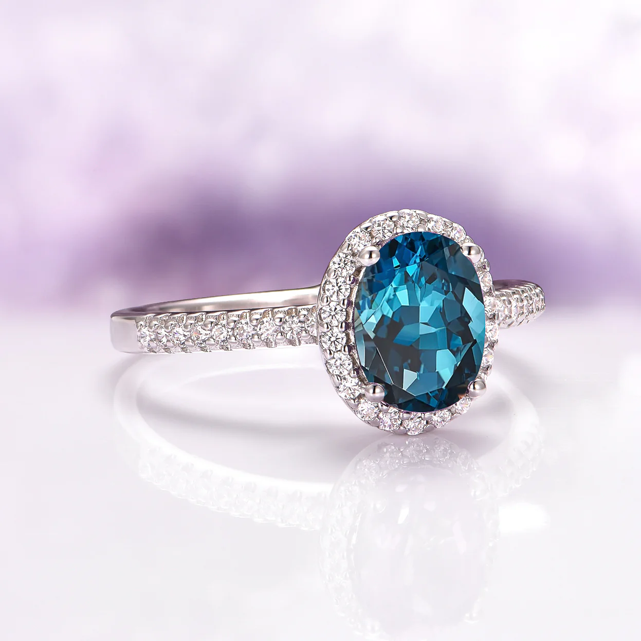 Iris Natural London Blue Topaz Ring in Sterling Silver - Image 5