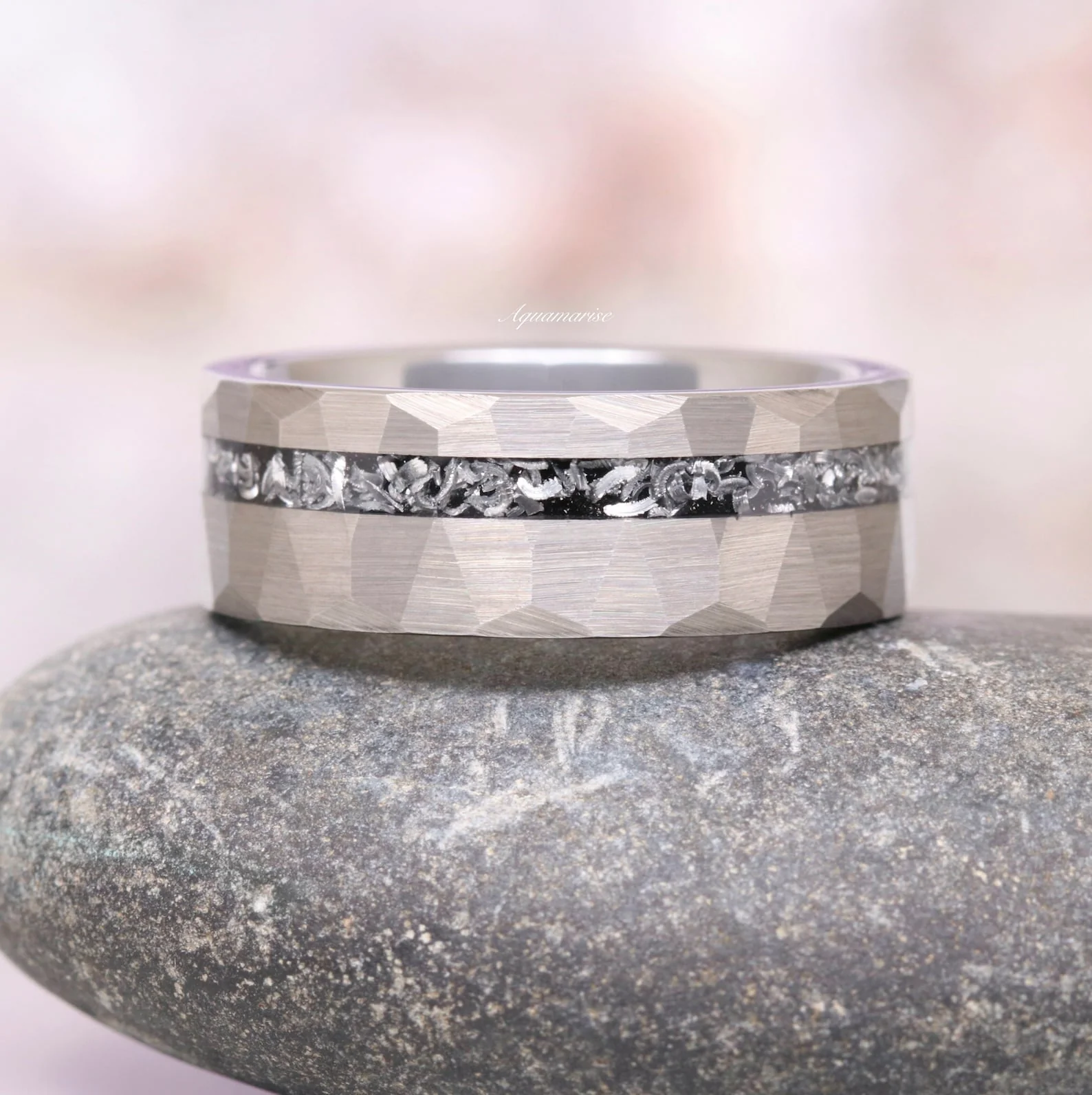 Skye Kite®  Galaxy Salt & Pepper (Herkimer Diamond) and Meteorite Couples Ring Set - Image 4